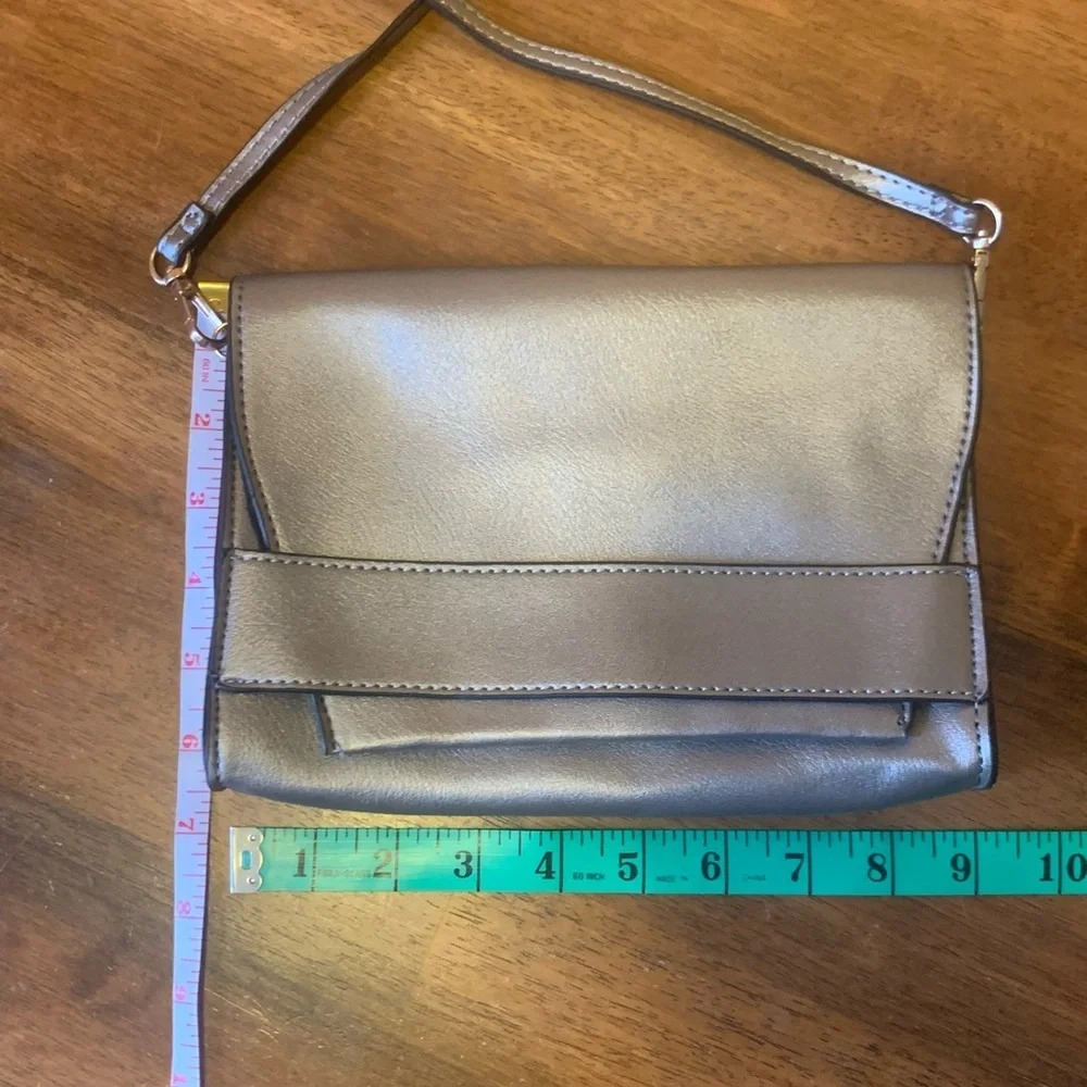 Summer and Rose Celine Gold Silver Metallic crossbody bag purse Clutch Vegan
